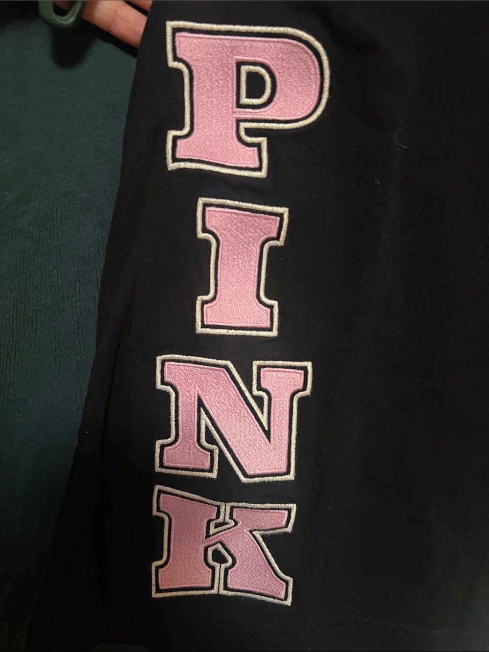 PINK Victoria's Secret Black Short Sleeve Tee with Pink Lettering - Picture 4 of 11